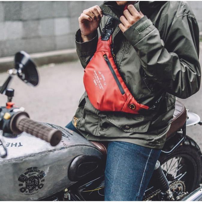 Gilaa Waist Bag Tas Selempang Choral Vegas 2 Faces Tahan Air - Brown/Grey Limited