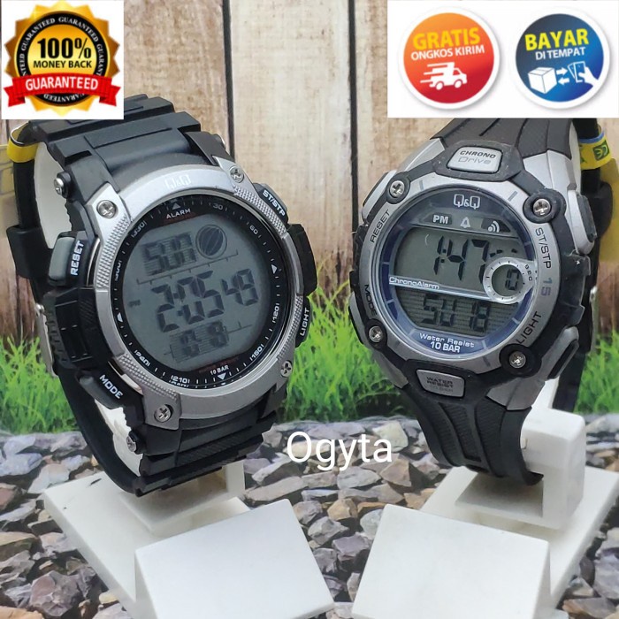 COD Jam Tangan Couple Pasangan Q&Q Digital M119J002Y M083J002Y Original KADO TERBARU