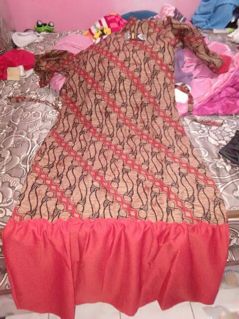 (busui & Ori) Gamis Batik Rempel Couple Manggar,sekar,kubis,daun,