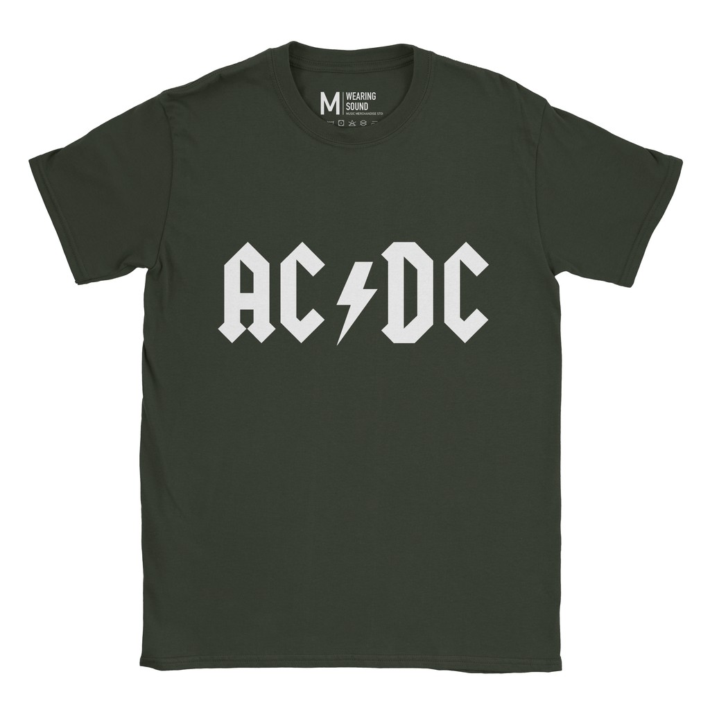 Baju Kaos Band ACDC Logo Forest Green