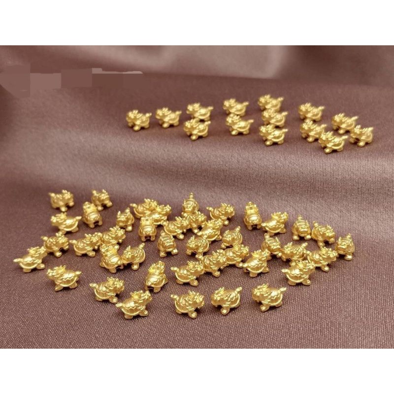 charm liontin kura kepala naga variasi emas 24k hongkong 999 original unisex