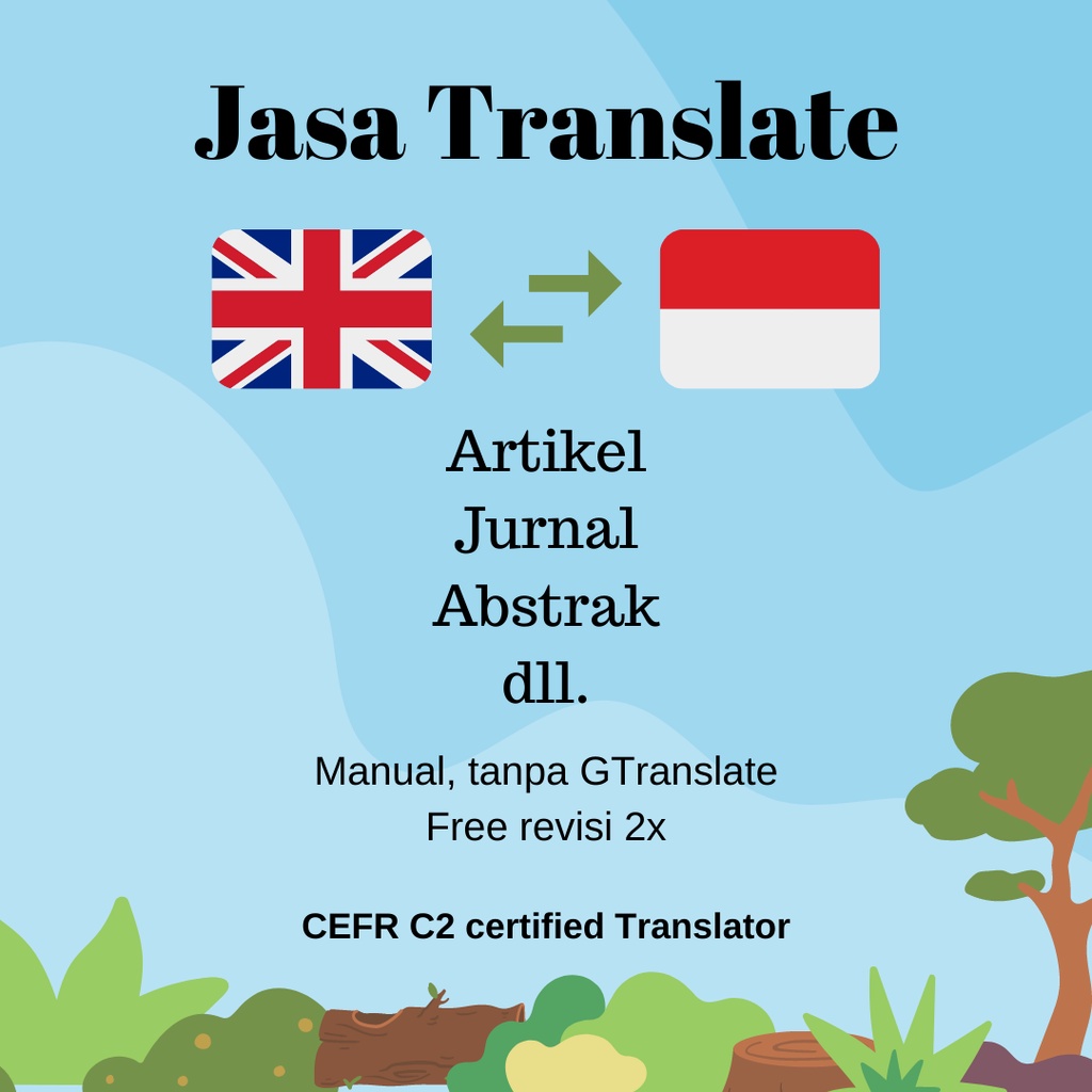 Jasa Translate/Terjemah Inggris ⇌ Indonesia (artikel, jurnal, abstrak, dll)