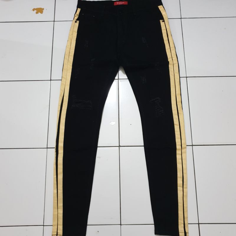 Celana Panjang Pria Rucas Season 5 Black Stripe Cream Size 32 Bnib Original