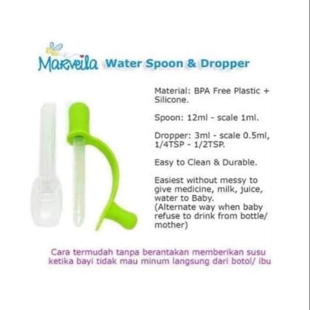 MARVEILA WATER SPOON &amp; DROPPER - MEDICINE FEEDER - SEDOTAN SENDOK OBAT