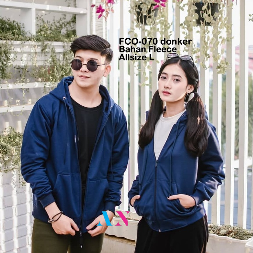 AA1 - Jaket Polos Fleece Tebal Cowok Pria || COD || L XL XXL || FCO-070