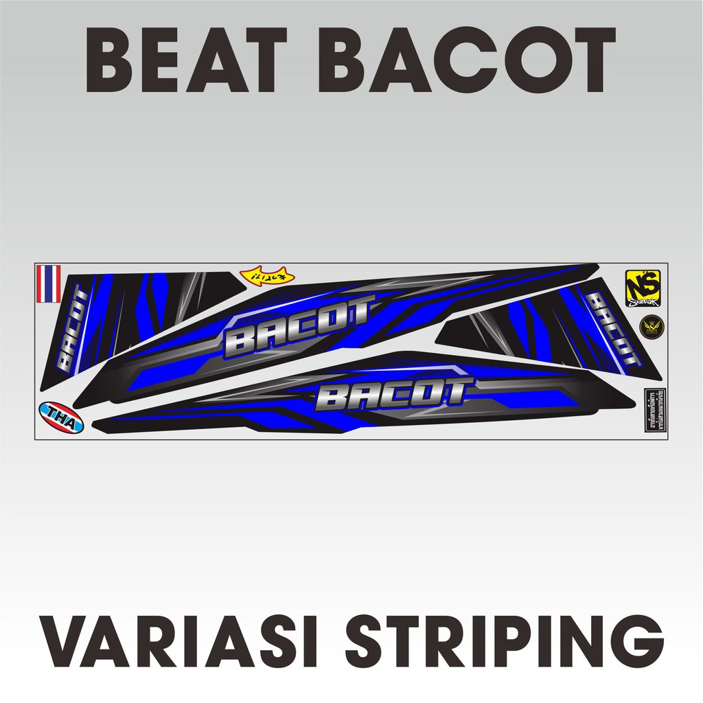 STICKER LIS MOTOR VARIASI STRIPING BEAT FI VARIASI BACOT BIRU
