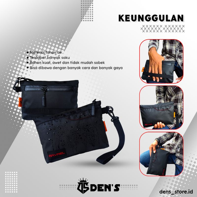 Hand Bag Pria/Clucth Bag/Tas Tangan 3 Penyimpanan Utama