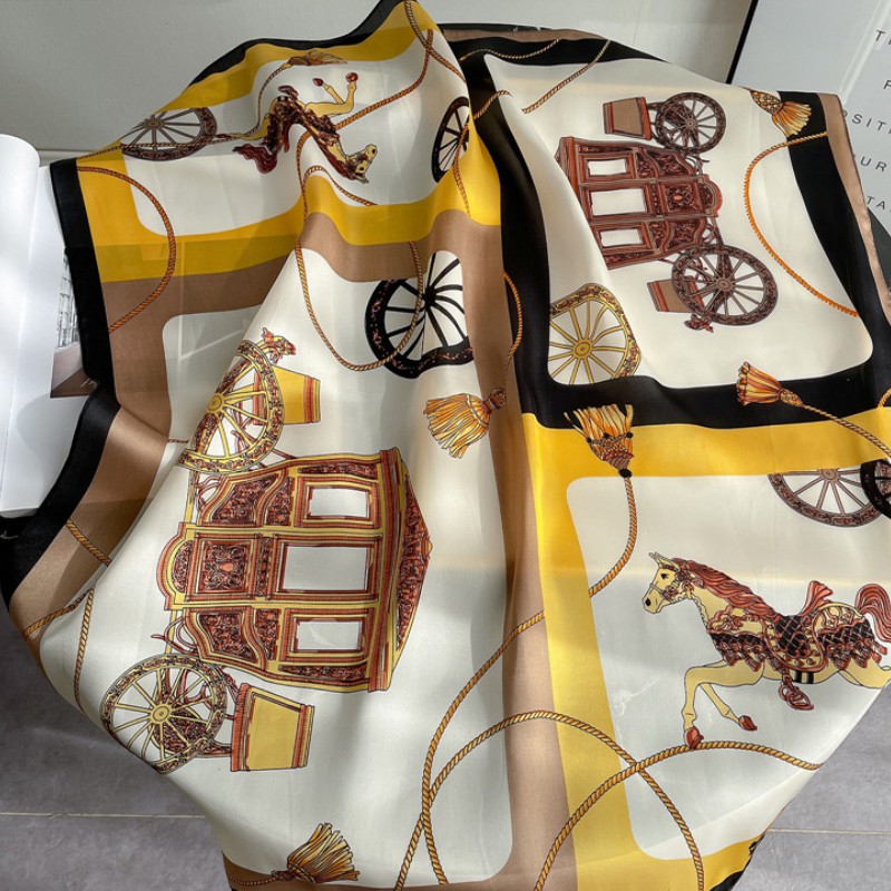 &quot;Leticia&quot; 70x70 cm scarf, Scarf Leher, Scarf Tas, Bahan High Grade Silk Immitation