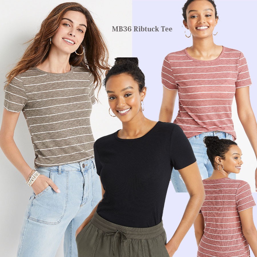 MAURICES 36 RIBTUCK TEE Baju Atasan Wanita Branded