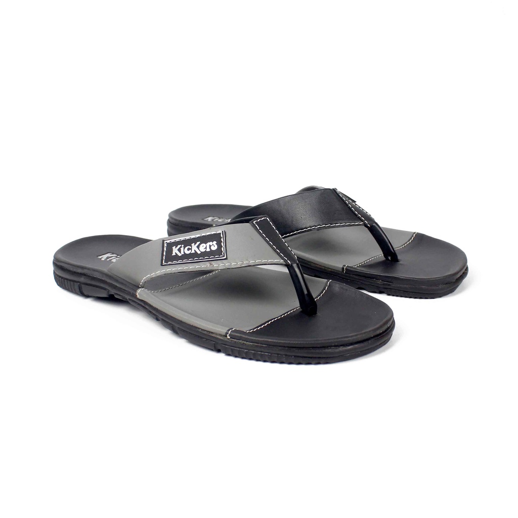 Sandal Jepit Pria Distro Casual Murah Sendal Keren Terbaru JPT-07 ABU