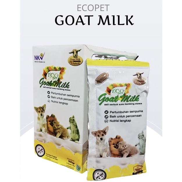 ECOPET GOAT MILK SUSU ANJING KUCING (1 BOX ISI 10 SACHET 20gr)