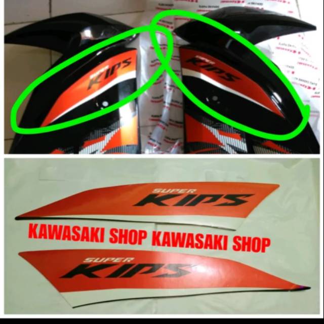 stiker sticker striping sayap body fairing ninja rr new orange 2014 original