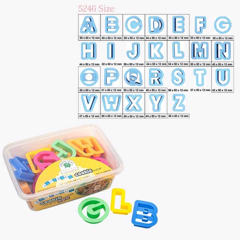 Cookies Cutter Cetakan Kue Bentuk ALPHABET Plastik - Isi 26pcs D