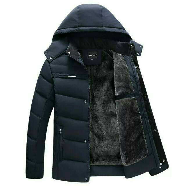 [BISA COD] Jaket Winter Coat Pria/ Musim Dingin/ Bulu Tebal