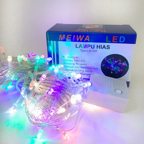 Lampu Hias Natal / 17 Agustusan Kabel Bening Transparan Meiwa 100 LED 10 Meter