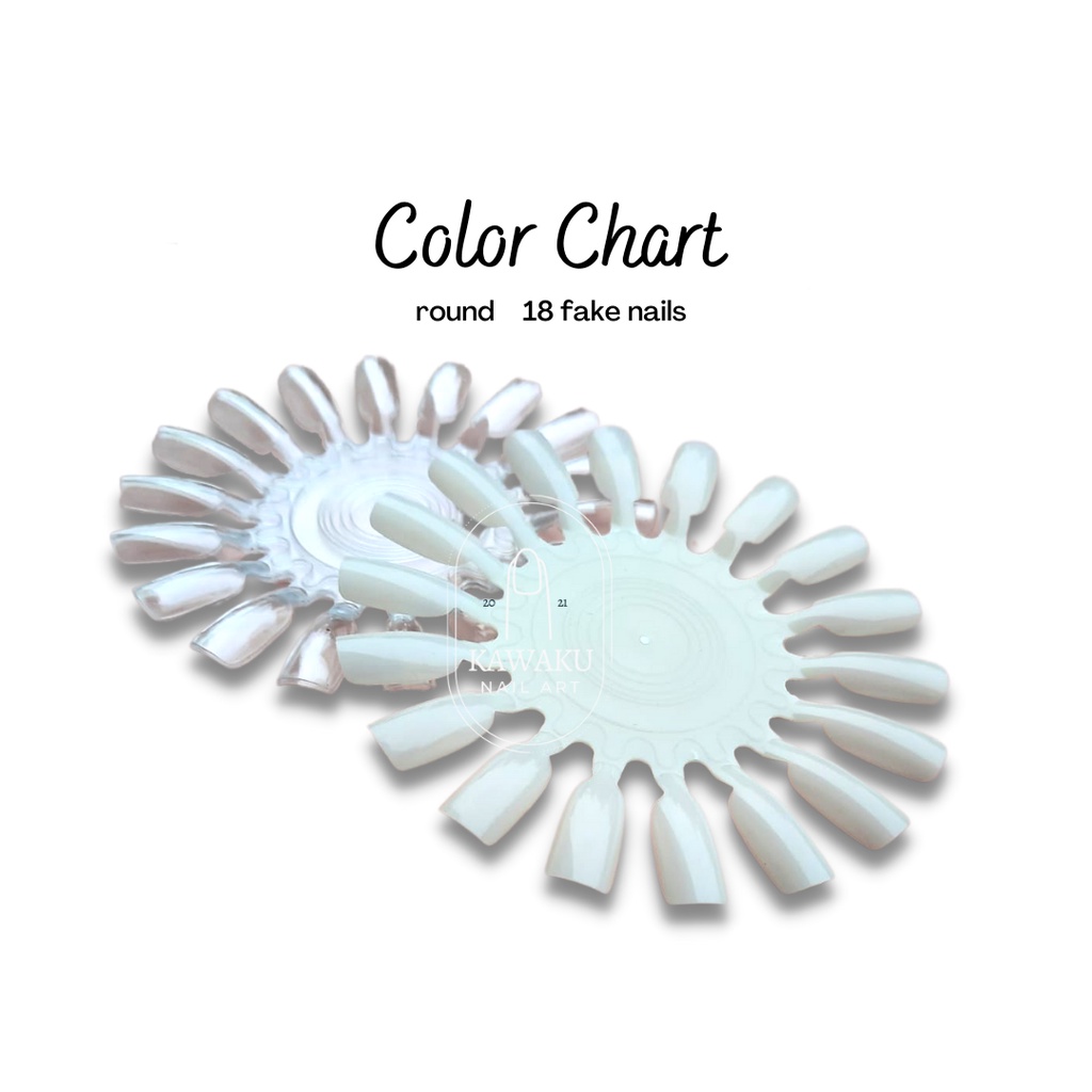 Display Warna Kuku Palsu / Color Chart Round Bulat