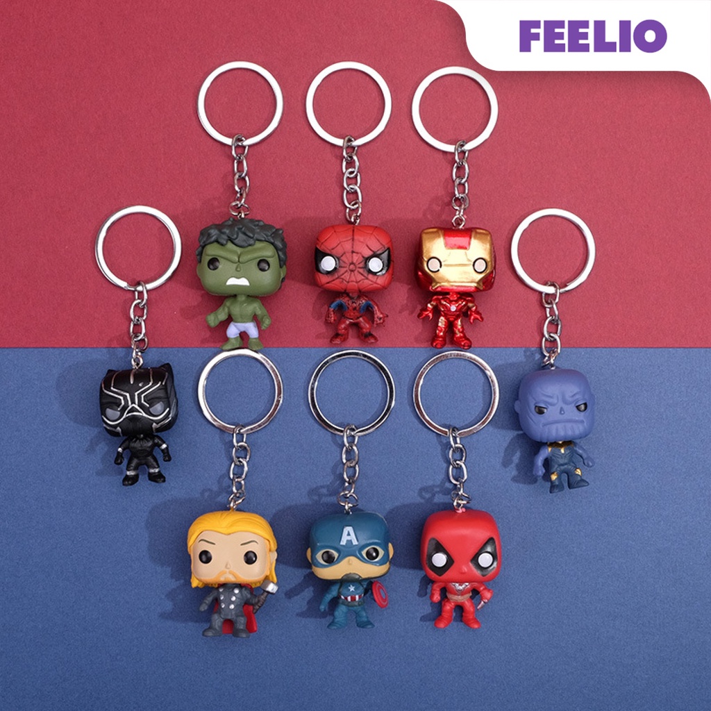 FEELIO Gantungan Kunci Marvel Gantungan Kunci Hadiah GK2