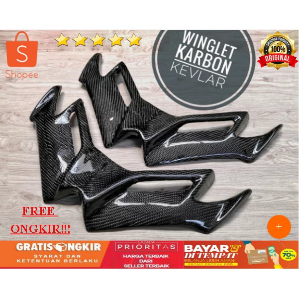 COD WINGLET KARBON NINJA 250 FI KARBON WINGLET NINJA 250FI WINGLET KARBON KEVLAR WINGLET CBR 250R