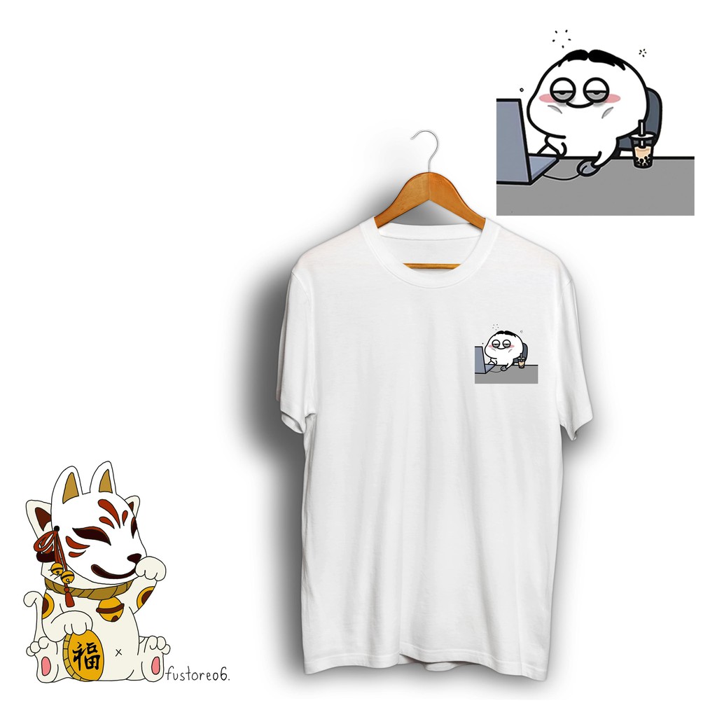 Baju Kaos PENTOL 60 ALLSIZE OVERSIZE ANAK Quby Unyu Ngantuk Bergadang Boba Laptop Main Cotton Combed