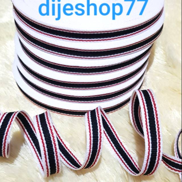 Pita bisban list leher kancing pundak lebar 1cm / pita hias box dus 1 cm / pita baju celana tas