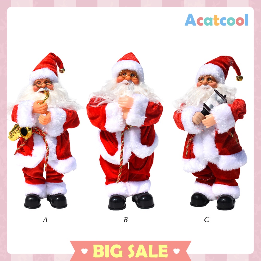 Electric Dancing Santa Claus Christmas Plush Doll with Music Kids Xmas Toys