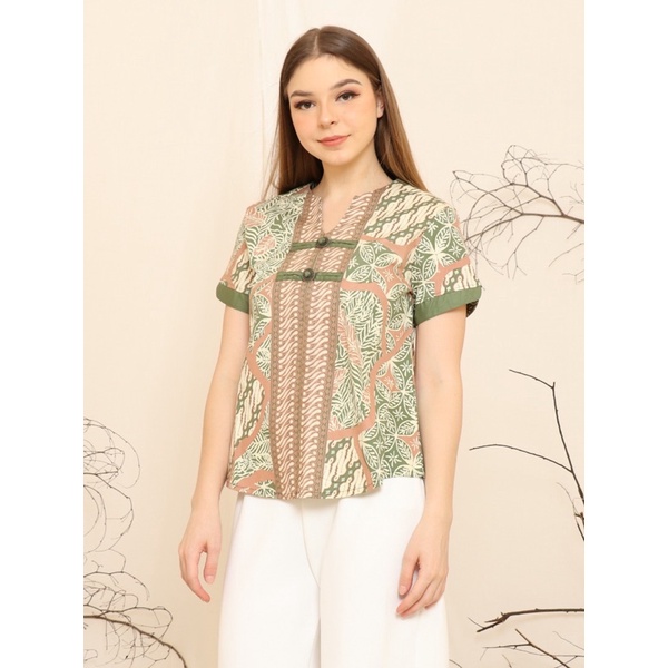 Atasan Batik 208 UBI/ Blouse Batik Wanita Modern