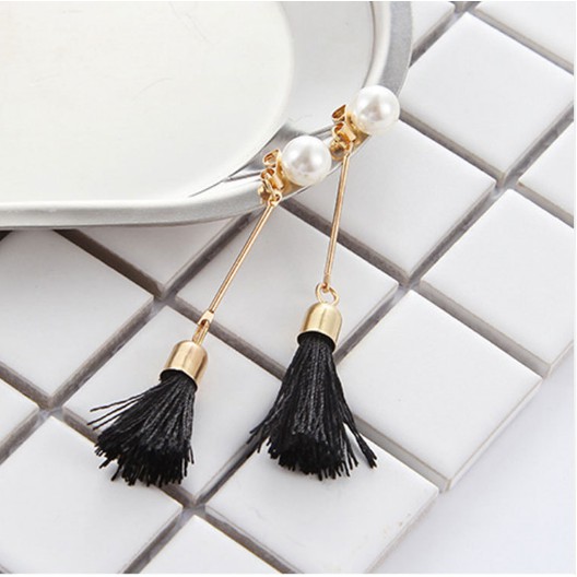 1 Pasang Anting Fashion Korea Model Stud Ribbon - E13Black