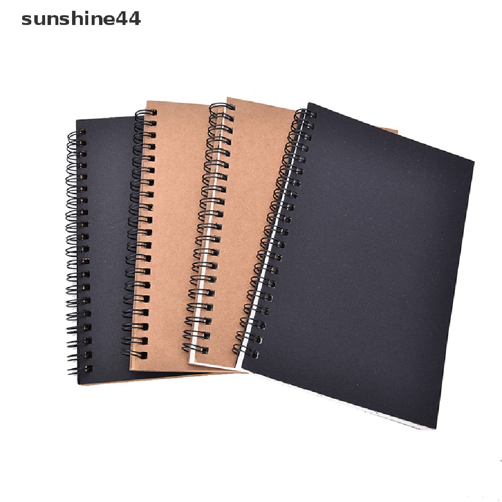 Sunshine Buku Notebook / Catatan / Diary / Sketsa Kosong Retro Dengan Ring Spiral