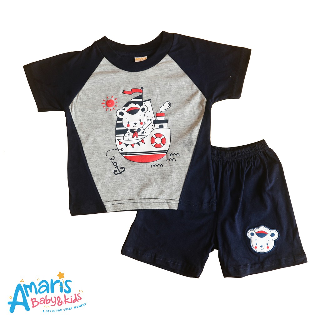 

Amaris Setelan Pendek 0-24 Bulan Motif Bear Sailor