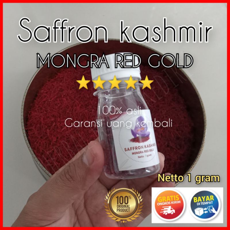 

SAFFRON KASHMIR 1 GRAM 100% ASLI MONGRA RED GOLD SAFRON GARANSI