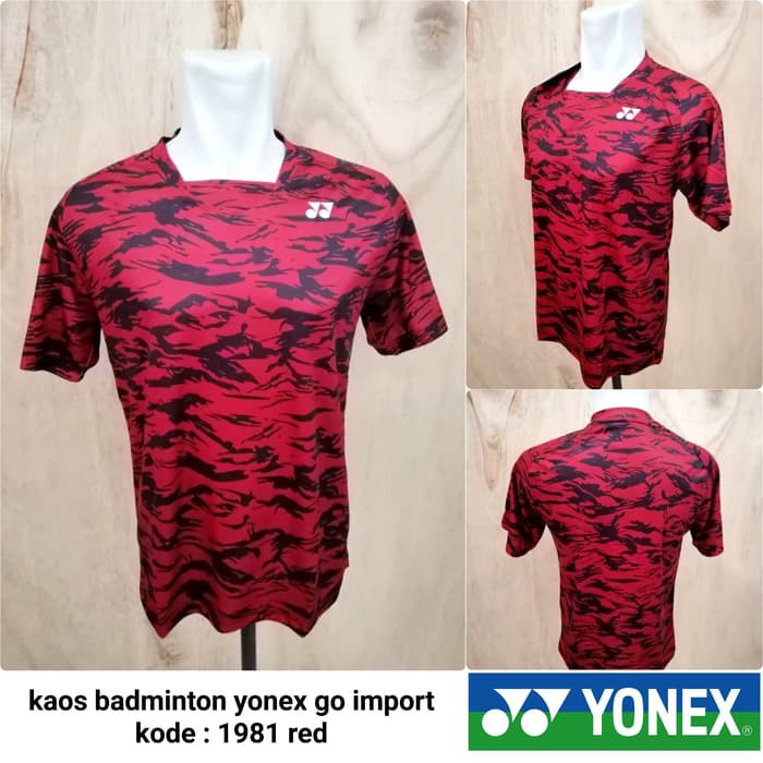 Baju kaos badminton Yonex 1981 RED jersey badminton yonex import
