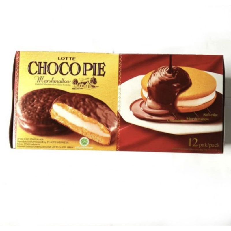 

LOTTE CHOCO PIE Chocopie Marshmallow ISI 12 PCS