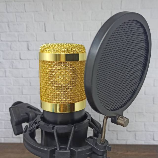 Pop filter mic rekaman penyaring suara microphone condenser bm800
