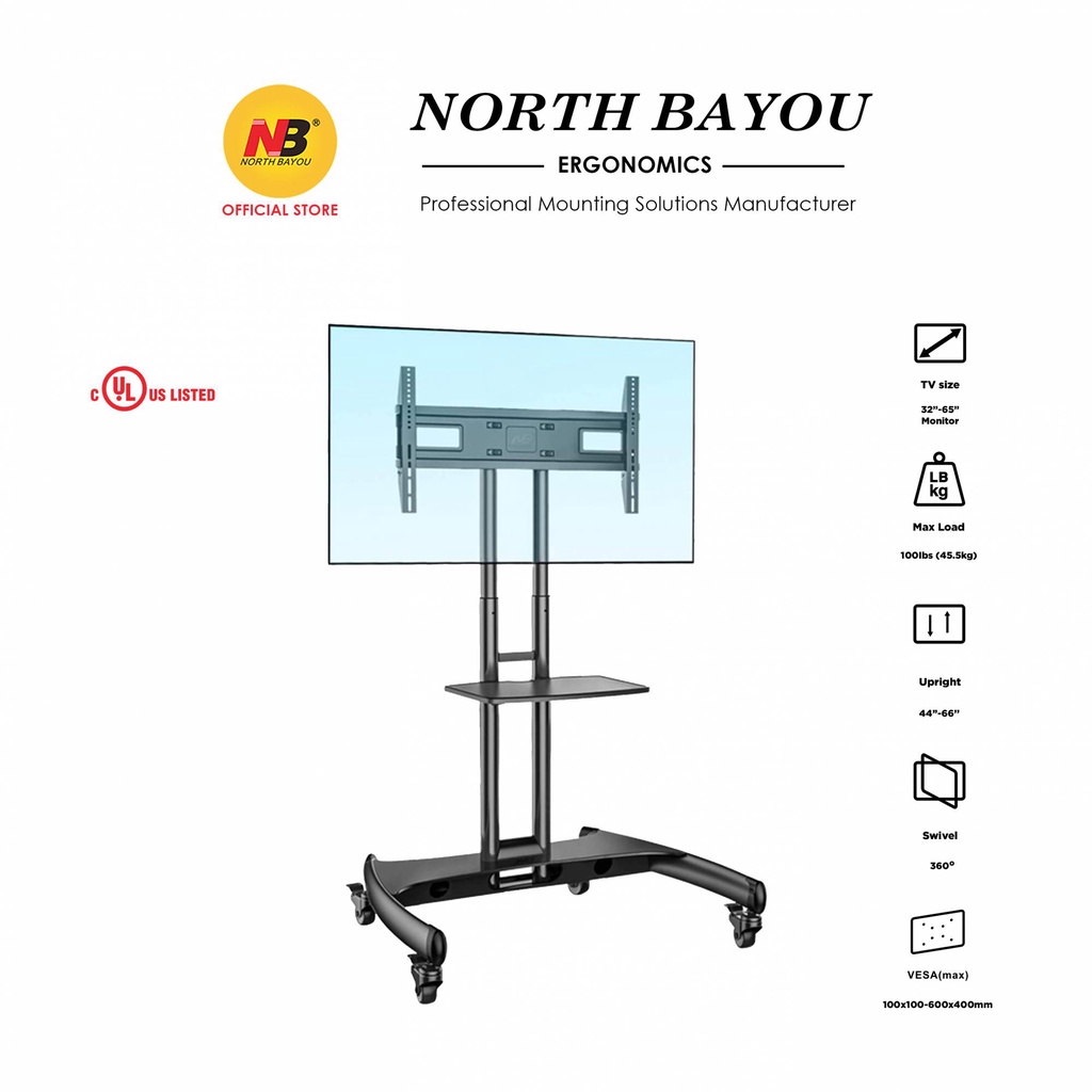 bracket stand tv | STANDING BRACKET tv 2 TIANG | SIZE 32 - 75 inch NB NORTH BAYOU