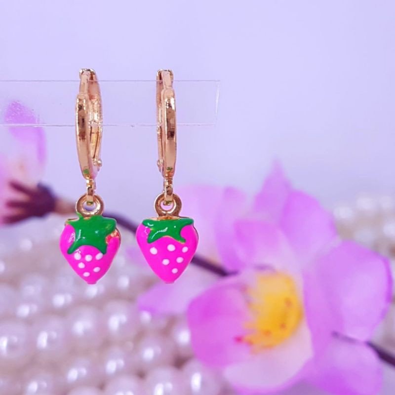 Anting anak titanium lapis emas,awet,tahan lama