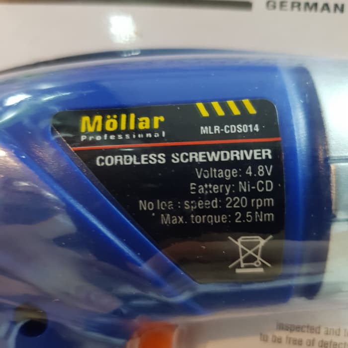 Mollar Bor Obeng Baterai Cordless Screwdriver 4.8V