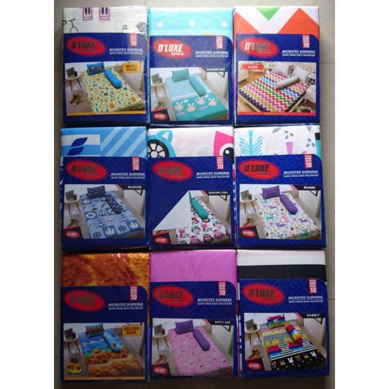 SPREI SEPRAI KINTAKUN D'LUXE DELUXE SINGLE 120 X 200 AUSIE BEAR MARINE RABBIT BEE CAT OWL BAMBI