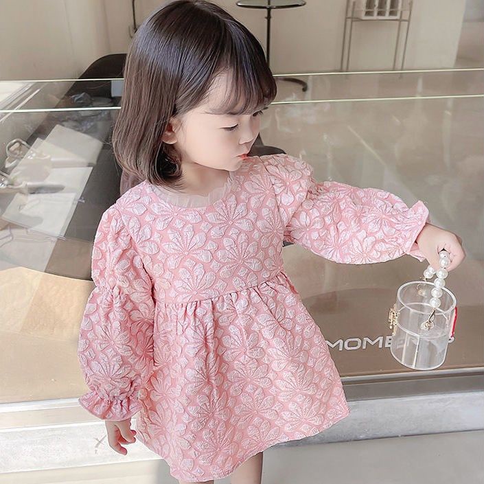 【Happy Baby】0-4Tahun QZ-69  Dress anak perempuan/Gaun putri lengan panjang  Fashion Anak