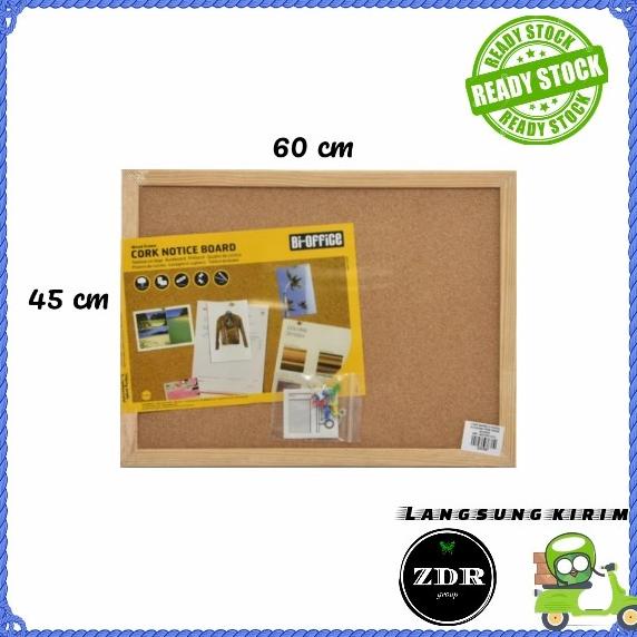 

Office & Stationery | Alat Tulis | Bi-Silque Papan Informasi / Corkboard / Pin Board 60 X 45 Cm | Best Seller