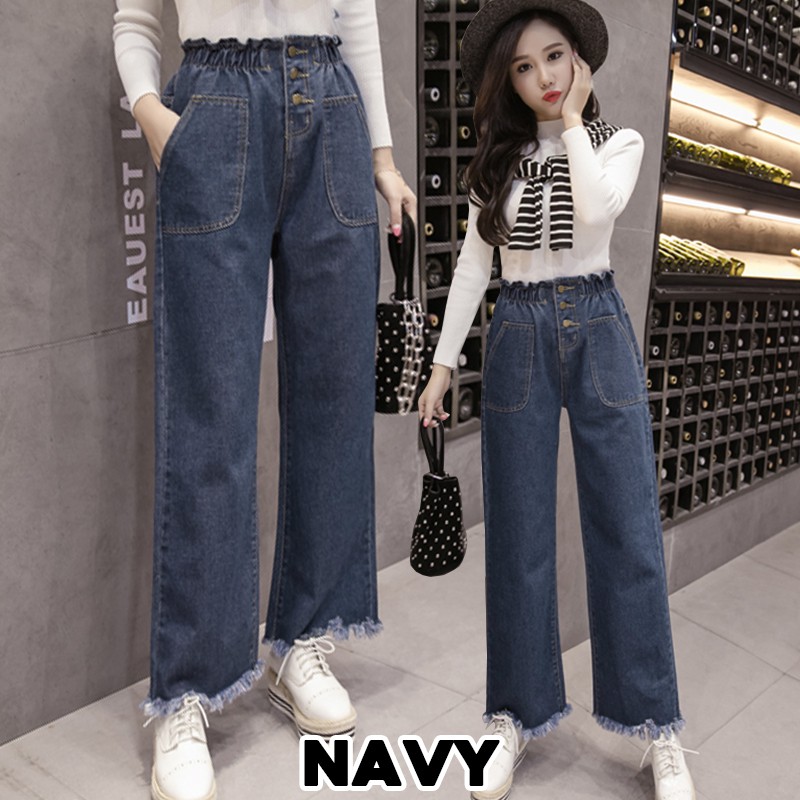 KARAKOREA 6131 Somi Denim Pants Celana Panjang Celana / Boyfriend Denim Celana Jeans/celana jeans wanita/Jeans Korea/celana wanita