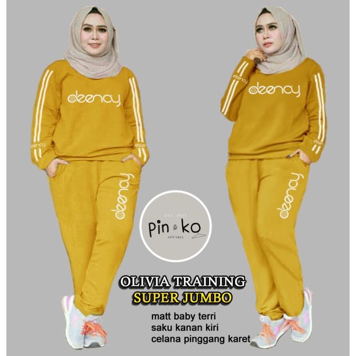 PIK - Setelan Marimar Olivia L, XL , XXL, 3XL, Olah Raga Wanita, Baju Senam,Termurah, Baju Training