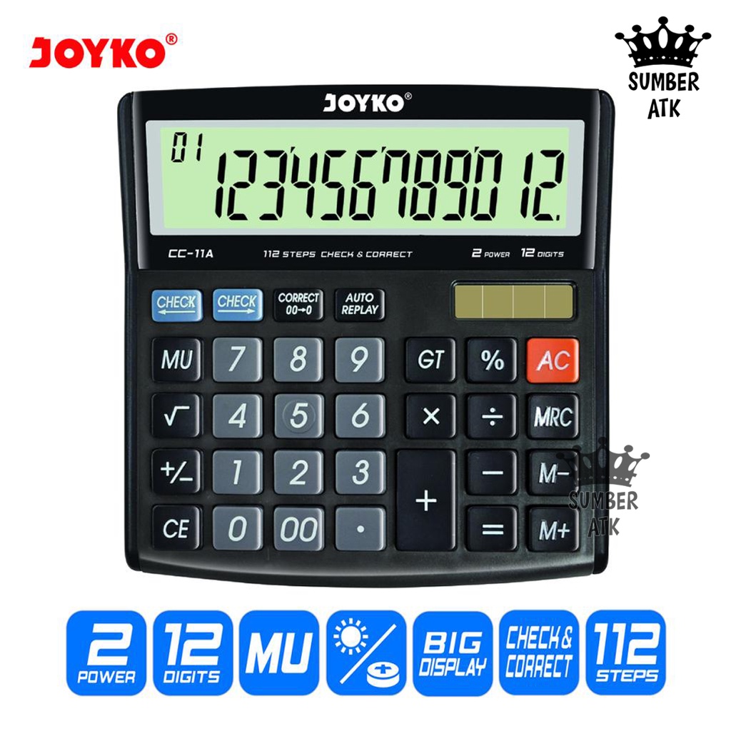 

Calculator Kalkulator Joyko CC-11A 12 Digits Check Correct