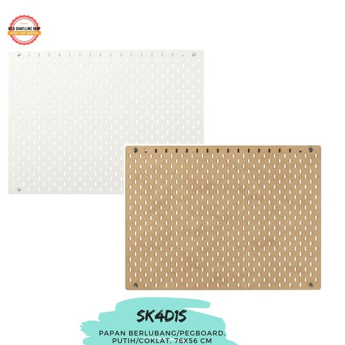 

IKSSka, Pegboard/Papan berlubang, kayu/putih, 76x56cm