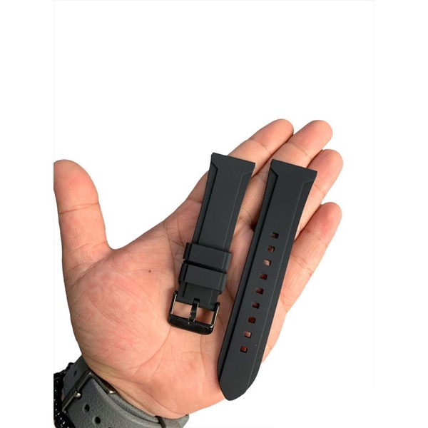 Strap Tali Jam Tangan Silicon Alexandre Christie Hitam Tebal