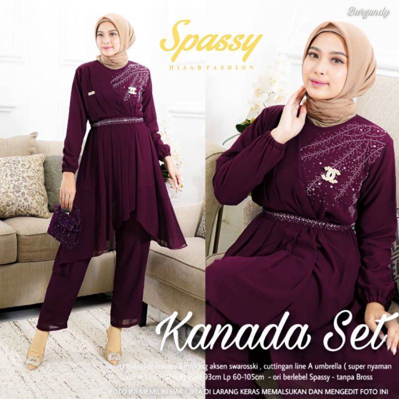 COD kanada set FASHION BAJU GAMIS DRESS MAXI SETELAN MUSLIM WANITA CANTIK TERBARU KEKINIAN VIRAL MOD