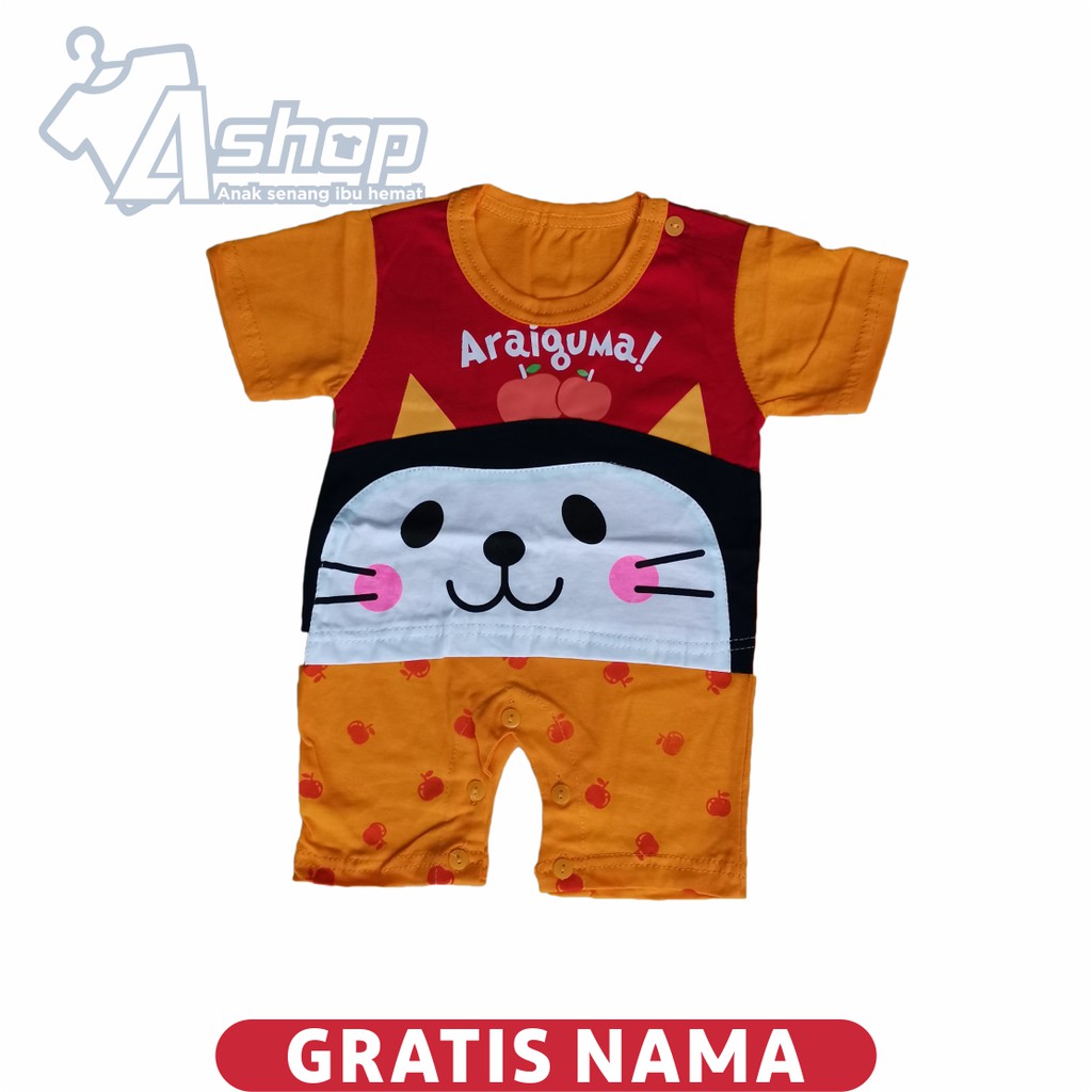 Romper Bayi Motif Kucing Araiguma