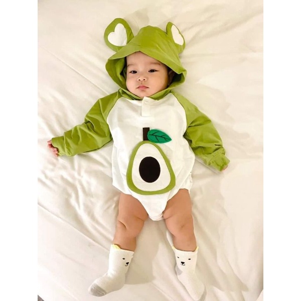 MN Otis Avocado hoodie hijau putih jaket bayi anak