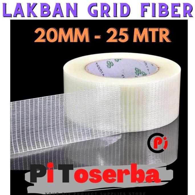 

(BISA COD) Lakban Super Strong Kuat Grid Fiber Tape Ukuran Lebar 20mm x 25 Meter MURAH Kode 918