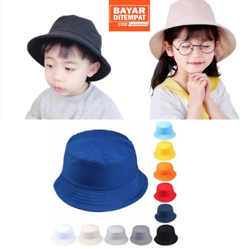 Bucket Hat Anak Polos Usia 1-8 Tahun Laki Perempuan Kualitas Premium