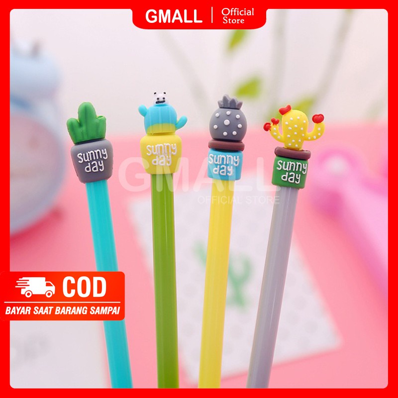 Stationary Polpen Pulpen Bulpen Bolpoin Bolpoint Pena Karakter Gel Lucu Motif Kaktus ST0004 OSM